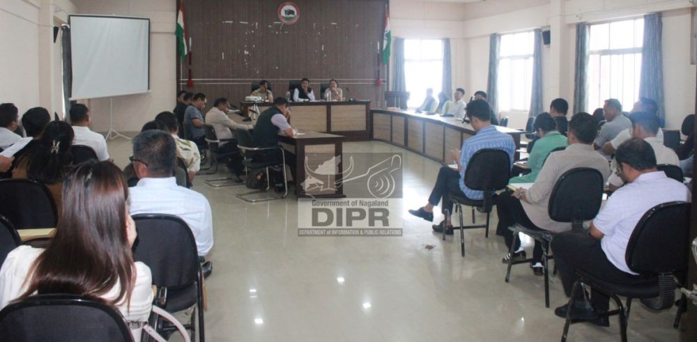 Deputy Commissioner Ajit Kumar Verma chairs the Mokokchung District Planning and Development Board (DPDB) meeting at the DC's Conference Hall, Mokokchung, on June 26. (DIPR Photo)